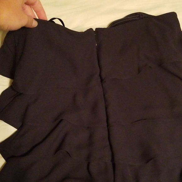 BCBG Layered Ruffle Dress Navy Blue Size 6 - Picture 3 of 4